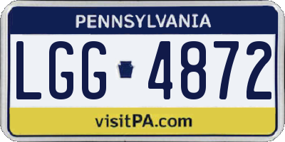 PA license plate LGG4872