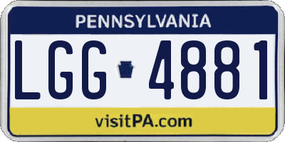 PA license plate LGG4881