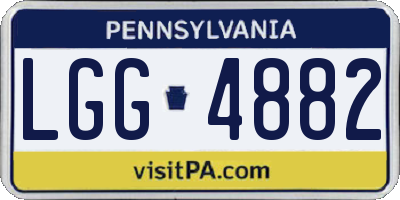 PA license plate LGG4882