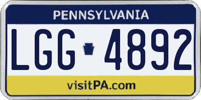 PA license plate LGG4892