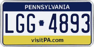 PA license plate LGG4893