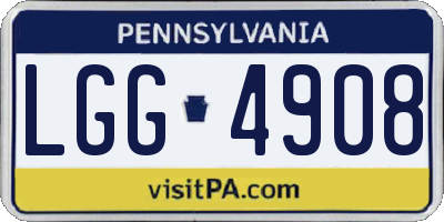 PA license plate LGG4908