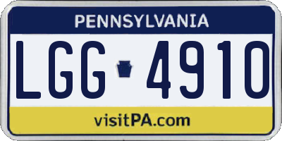 PA license plate LGG4910