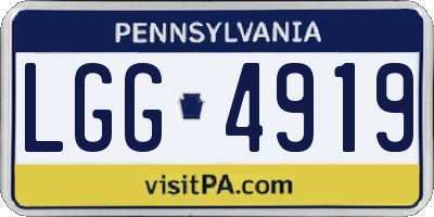 PA license plate LGG4919