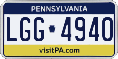 PA license plate LGG4940