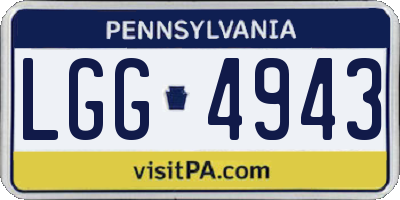 PA license plate LGG4943