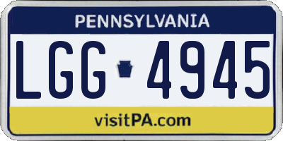 PA license plate LGG4945