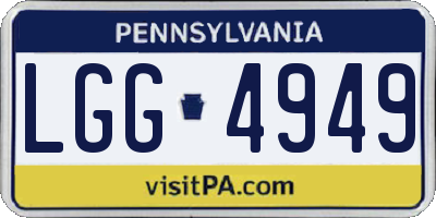 PA license plate LGG4949