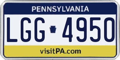 PA license plate LGG4950