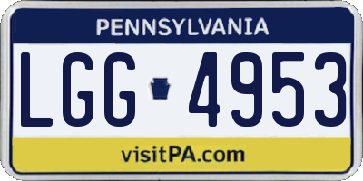 PA license plate LGG4953