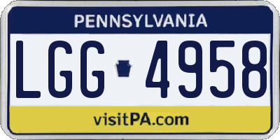 PA license plate LGG4958