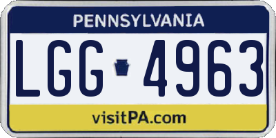 PA license plate LGG4963