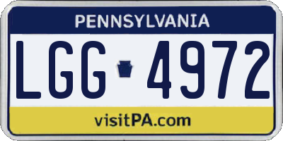 PA license plate LGG4972