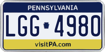 PA license plate LGG4980