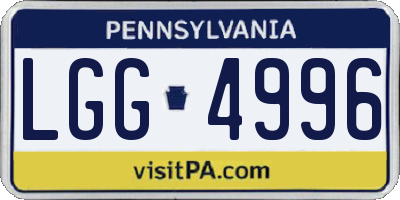 PA license plate LGG4996