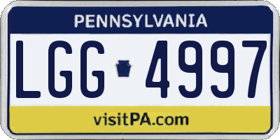 PA license plate LGG4997