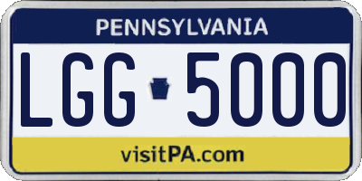PA license plate LGG5000