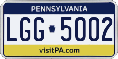PA license plate LGG5002