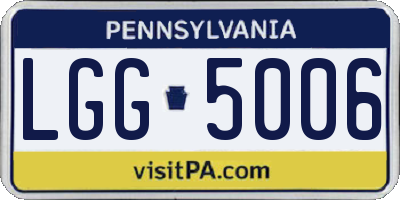 PA license plate LGG5006