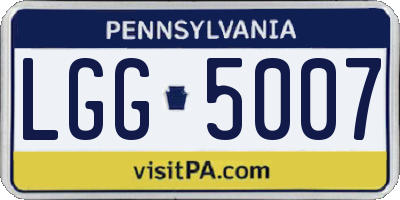 PA license plate LGG5007