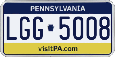 PA license plate LGG5008