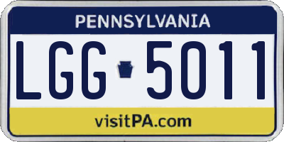 PA license plate LGG5011