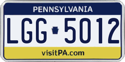 PA license plate LGG5012