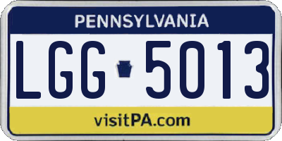 PA license plate LGG5013