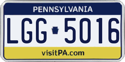 PA license plate LGG5016