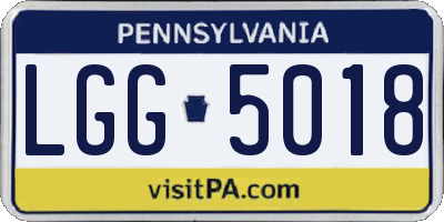 PA license plate LGG5018