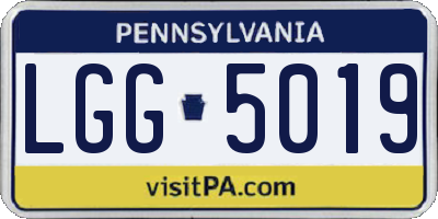 PA license plate LGG5019