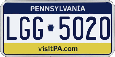 PA license plate LGG5020