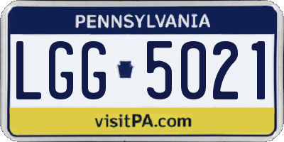 PA license plate LGG5021