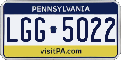 PA license plate LGG5022