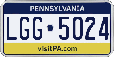 PA license plate LGG5024