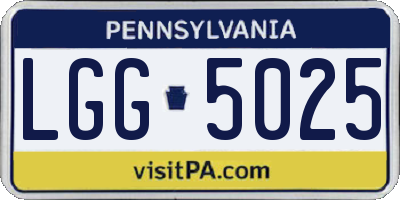 PA license plate LGG5025