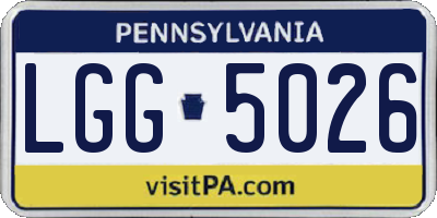 PA license plate LGG5026
