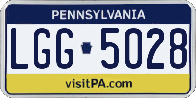 PA license plate LGG5028