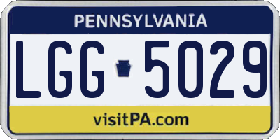 PA license plate LGG5029