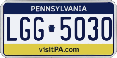 PA license plate LGG5030