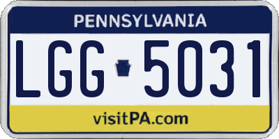 PA license plate LGG5031