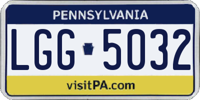 PA license plate LGG5032