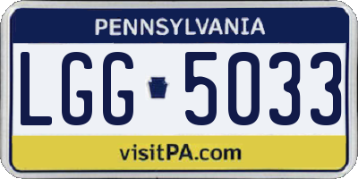 PA license plate LGG5033