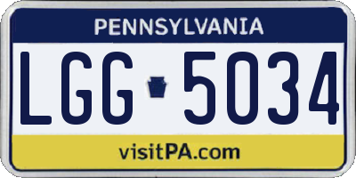PA license plate LGG5034