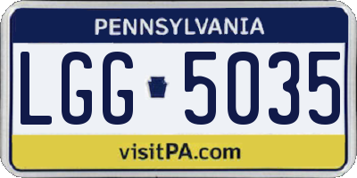 PA license plate LGG5035