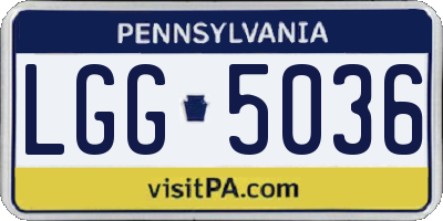 PA license plate LGG5036