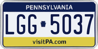 PA license plate LGG5037