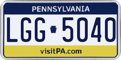 PA license plate LGG5040