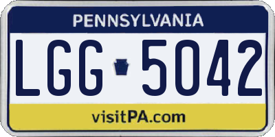 PA license plate LGG5042