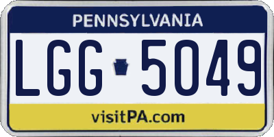 PA license plate LGG5049